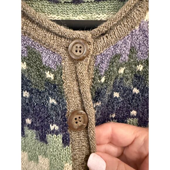 DressBarn Printed Button Front Cardigan Sweater Multicolor Women's Plus Size 1x - Picture 5 of 11